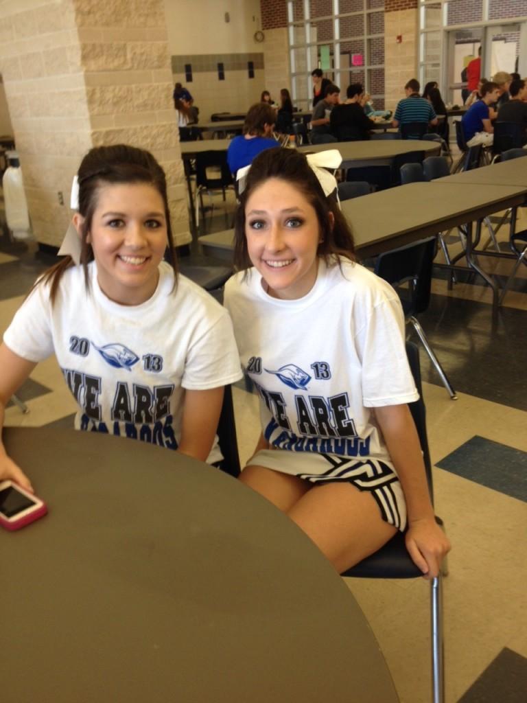 Juniors Casey Padgett and Cheyenne Wagner wear white to raise awareness for lung cancer.