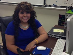 Senior, Ana Pereda works at a job where she is often asked to translate.